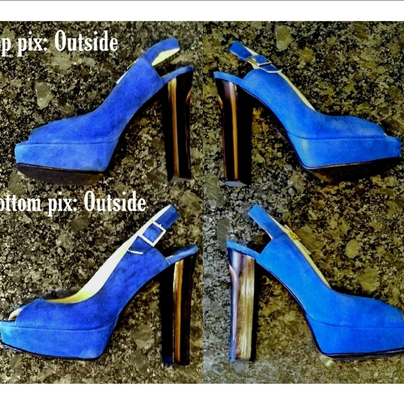 Authentic Jimmy Choo Suede Platform Slingbacks - Picture 9 of 14